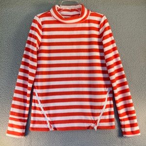 NEW Telluride Women's Fleece Turtleneck Sweatshirt Red/White‎ Stripe Size Small